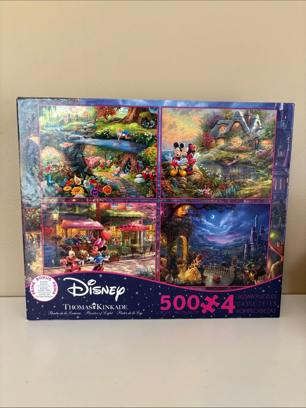Disney Thomas Kinkade 4-Scene 500 Piece Puzzle Set